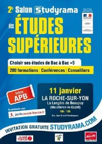 2e Salon Studyrama des Etudes Supérieures de la Roche-sur-Yon. Le samedi 11 janvier 2014 à La Roche sur Yon. Vendee. 